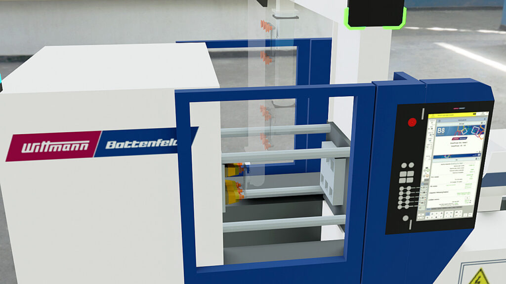 Visualisierung eines Entnahmevorgangs, Spritzgiessmaschine