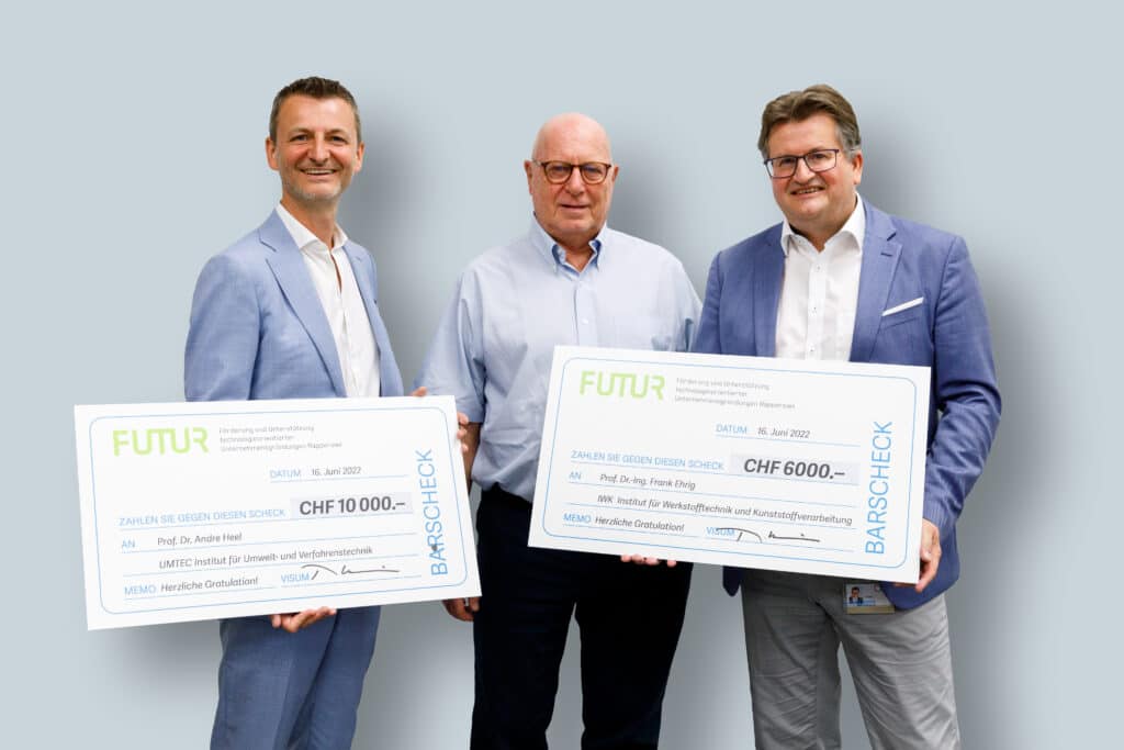 v.l.: Prof. Dr. Andre Heel, Dr. h.c. Thomas Schmidheiny, Prof. Dr. Frank Ehrig,